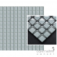 Мозаика стеклянная 29.8x29.8 Paradyz Universal Glass Mosaic Silver Brokat Серебро с блестками