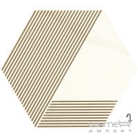 Керамогранит под мрамор шестиугольный 17,1x19,8 Paradyz Calacatta Hexagon Mat. A Белый Матовый