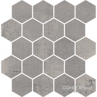 Мозаика 25,8x28 Paradyz Space Grafit Mozaika Cieta Hexagon Mat Темно-Серая Матовая