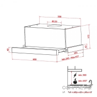 Телескопічна витяжка Perfelli Orzo TL 6212 C XX 650 LED колір на вибір