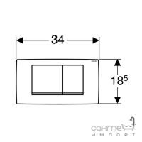 Панель смыва Geberit Twinline30 115.899.KN.1 хром матовый