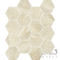 Мозаика из шестиугольников 22х25,5 Paradyz Sunlight Stone Mozaika Prasowana Hexagon Beige Бежевая