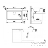Гранитная кухонная мойка Blanco Etagon 700-IF 524272 зеркальная полировка InFino