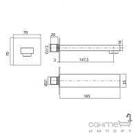 Излив для раковины M&Z Lauren LRN03623 165мм матовый черный