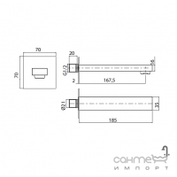 Вилив для раковини M&Z Lauren LRN03624 185мм матовий чорний