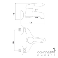 Змішувач для ванни з душовим гарнітуром M&Z Desy DSY00505 BRZ