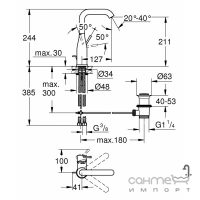 Смеситель для раковины с донным клапаном Grohe Essence new 32628DL1 теплый закат матовый