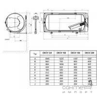 Горизонтальный комбинированный бойлер Drazice OKCV 125 NTR (без ТЭНа)