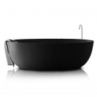 Окремостояча ванна з штучного каменю Relax Design Ovo 170x80 Nero Stromboli чорна