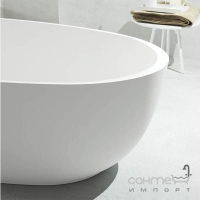 Окремостояча ванна зі штучного каменю Relax Design Ovo 170x80 Nero Stromboli чорна