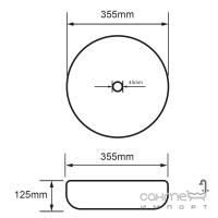 Раковина Volle 13-01MBlack-040 355х355 матовый черный