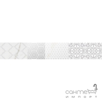 Настенный керамический фриз 8х60 Polcolorit Calacatta Bianco Patchwork