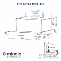 Телескопічна витяжка Minola HTL 6814 WH 1200 LED біла