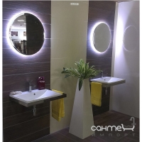 Зеркало с LED-подсветкой в стену и часами Liberta Soleto 60x60