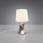 Настільна лампа Trio Reality Abeba R50771589 срібло/біла тканина