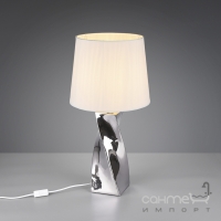 Настільна лампа Trio Reality Abeba R50773489 срібло/біла тканина