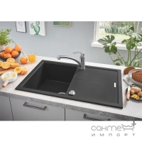 Гранітна кухонна мийка Grohe K400 31639AP0 чорний граніт