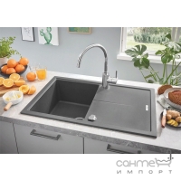 Гранітна кухонна мийка Grohe K400 31639AT0 сірий граніт