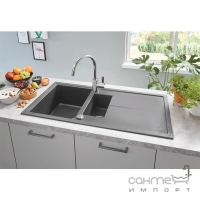 Гранітна кухонна мийка Grohe K400 31642AT0 сірий граніт