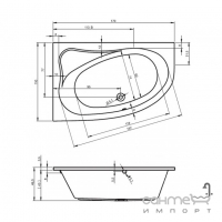 Акриловая ванна Riho Lyra 170x110 (правосторонняя) BA6300500000000