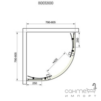 Душова кабіна Dusel A-511 80х80х190 профіль хром, скло прозоре