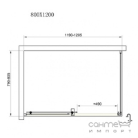 Душевая кабина Dusel A-515 120х80х190 профиль хром, стекло шиншилла