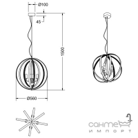 Люстра Trio Candela 102000405 алюминий браш/кристаллы