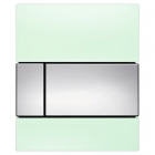 Панель змиву для пісуару TECE TECEsquare 9242805 зелене скло/клавіша глянсовий хром