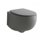 Унітаз підвісний безободковий AeT Dot 2.0 S555TOROV6116 з сидінням Soft-Close TakeOff C555R116 сірий матовий
