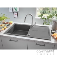 Гранитная кухонная мойка Grohe K400 31641AT0 серый гранит