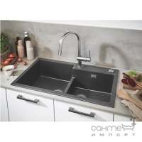 Гранітна кухонна мийка Grohe K400 31649AT0 сірий граніт