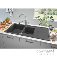 Гранітна кухонна мийка Grohe K400 31643AP0 чорний граніт