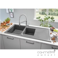 Гранітна кухонна мийка Grohe K400 31643AT0 сірий граніт