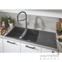 Гранітна кухонна мийка Grohe K500 31647AT0 сірий граніт