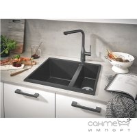 Гранітна кухонна мийка Grohe K500 31648AP0 чорний граніт