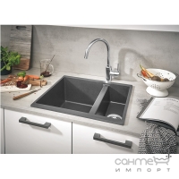 Гранітна кухонна мийка Grohe K500 31648AT0 сірий граніт