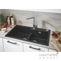 Гранітна кухонна мийка Grohe K500 31649AP0 чорний граніт