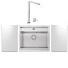 Кухонна мийка+телескопічний змішувач Apell Regola White RE601IKITW нерж. сталь/хром/біле скло