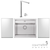 Кухонна мийка+телескопічний змішувач Apell Regola White RE601IKITW нерж. сталь/хром/біле скло