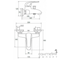 Набор смесителей для ванны Q-tap Set CRM 40-111 хром