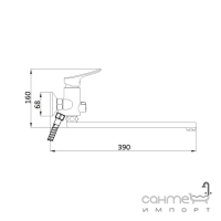 Змішувач для ванни з душовим гарнітуром Q-tap Loft CRM 005 NEW хром