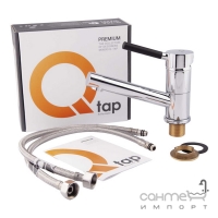 Змішувач для кухні Q-tap Ispai CRM 003M хром/чорний