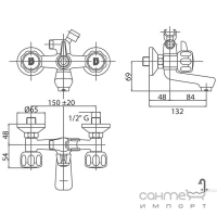 Змішувач для ванни Bianchi Costa VSCSUN1021CSTSKCRM хром