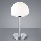 Настольная LED-лампа Trio Berlin 527590107 матовый никель/белое стекло