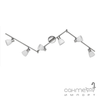 Спот на 6 LED-ламп Trio Carico 871510607 матовий нікель/біле скло браш