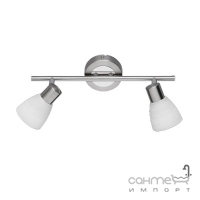 Спот на 2 LED-лампи Trio Carico 871510207 матовий нікель/біле скло браш