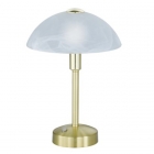 Настольная LED-лампа с сенсорным управлением Trio Donna 525790108 матовая латунь/стекло алебастр