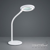 Настольная LED-лампа с лупой 3х и USB-выходом Trio Reality Dori R59069901 белая