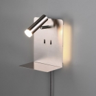Настенный LED-светильник с полочкой для смартфона и USB Trio Element 222570207 матовый никель