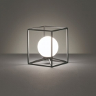 Настольная лампа Trio Reality Gabbia R50401032 матовый черный/белое стекло